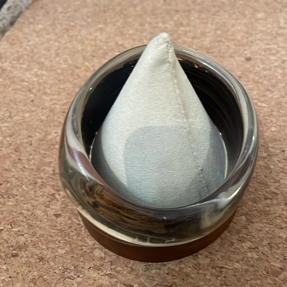 Chunky Asymmetric Clear Lucite Gold Brown Bangle Bracelet Vintage Retro Jewelry - Picture 4 of 7